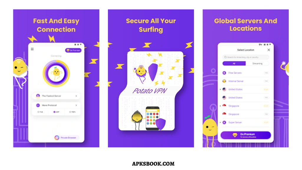 Potato VPN Mod APK Secure Surfing